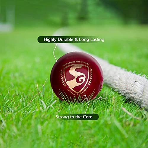 Image 7 of SG Shield 30 Four-Piece Water Proof Cricket Leather Ball (RED)