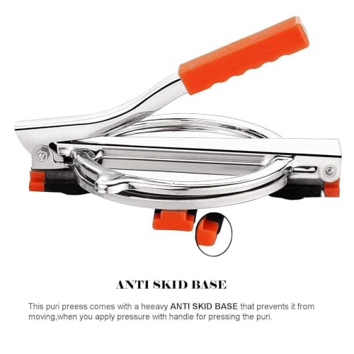 Image 6 of 1pc Stainless Steel 6.5 Inch Roti & Puri Maker Press Manual Hand Press Roti Maker with Handle for Chapati, Papad & Khakhra Heavy Duty Cast Iron with Stainless Steel Plates (Pack of 1)