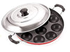 Image 1 of Default Title for the product Swarambh Non Stick 12 Cavity Aluminium Appam Patra Ponganal Pan with Lid