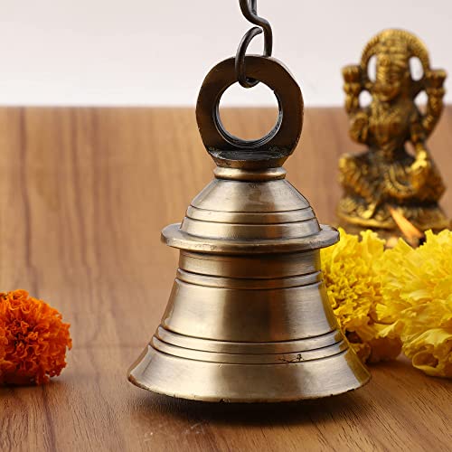 Image 5 of Uapan Brass Decorative Wall Hanging Bell With Chain & Hook