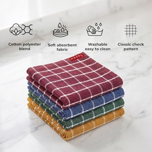 Image 4 of HAZEL Cotton Kitchen Towel Set of 4