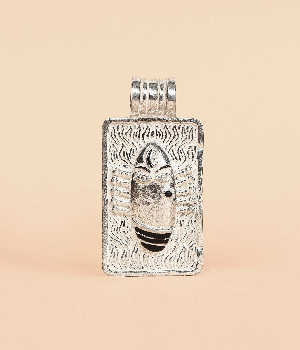 Image 1 of 12 gm-Medium for the product Isha Life Linga Bhairavi Silver Pendant