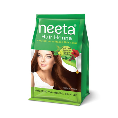 Image 1 of 125 gm / Pack of 1 for the product Neeta Henna Powder for Hair- Henna-Based Hair Color-Natural Brown