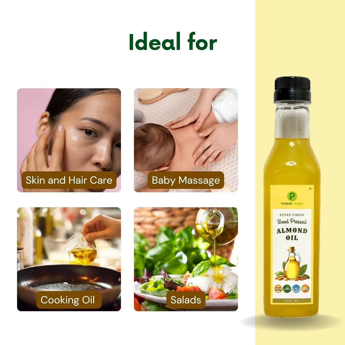 Image 3 of Poddar Farms Wood Pressed Almond Oil