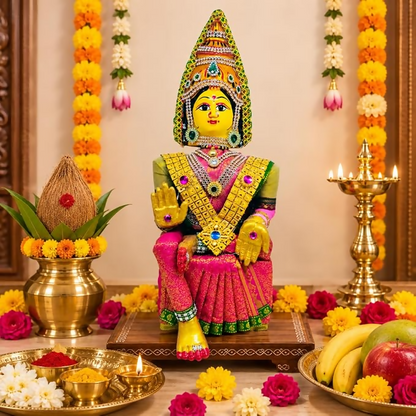 Image 3 of SRI YAGNAA - Varalakshmi Ammavari Decorated Doll - Pink