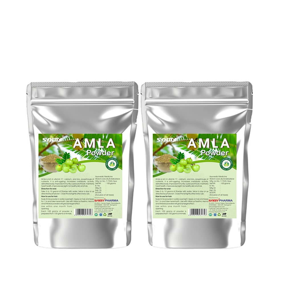 Image 1 of 100 gm / Pack of 2 for the product Syndy Pharma Amla Powder (Indian Gooseberry)