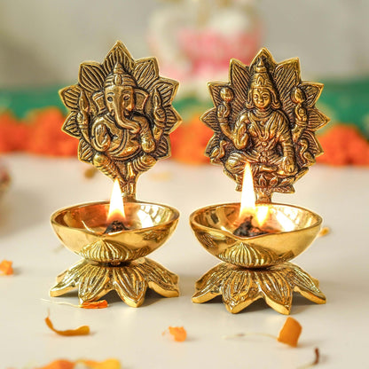Image 1 of Behoma Lakshmi Ganesh Diya Set