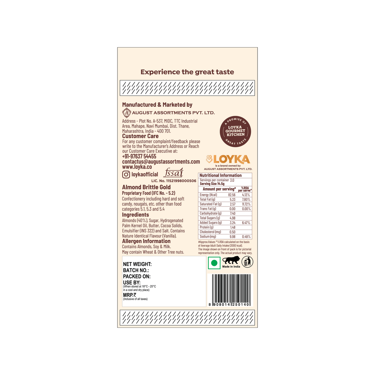 Image 3 of Loyka Almond Brittle Gold 3 Pcs Box
