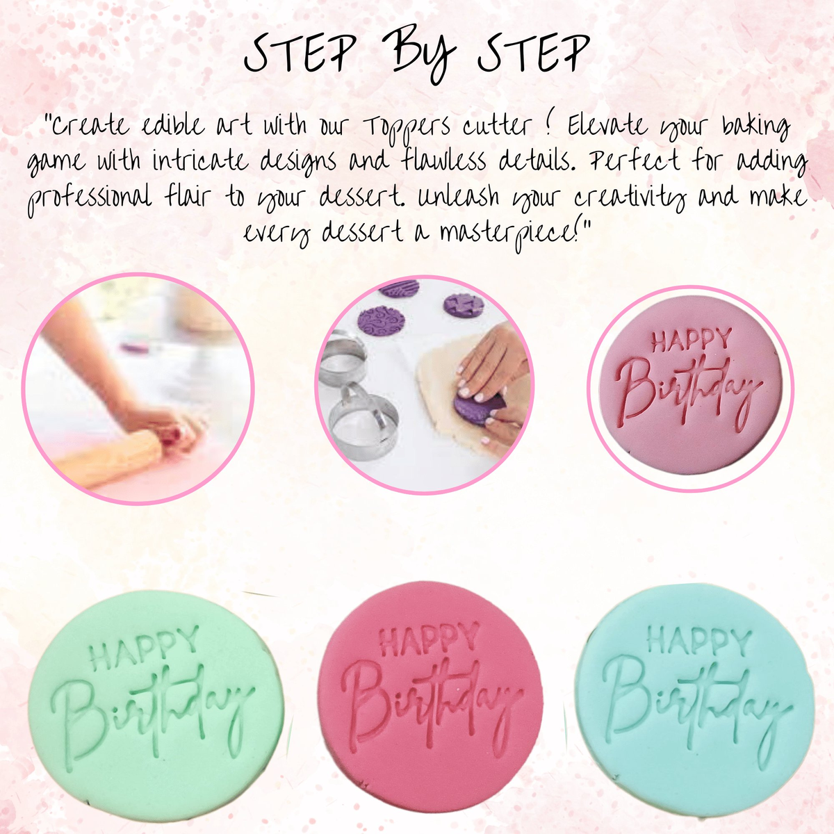 Image 6 of Confect Toppers Cutters | Congratulations Topper Cutter | Fondant Cutter | (Happy Birthday 02)