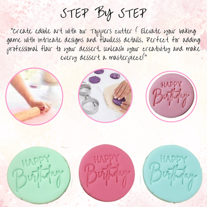 Image 6 of Confect Toppers Cutters | Congratulations Topper Cutter | Fondant Cutter | (Happy Birthday 02)
