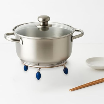 Image 7 of HAZEL Trivet Stainless Steel Hot Pot Stand with Silicone Grip 17.5 cm