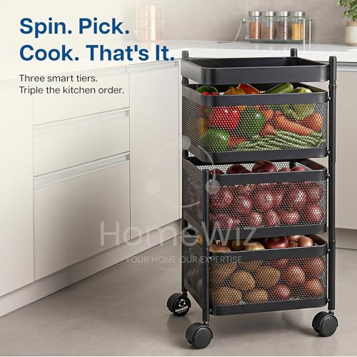 Image 6 of HomeWiz Square Kitchen Rack 3-Layer