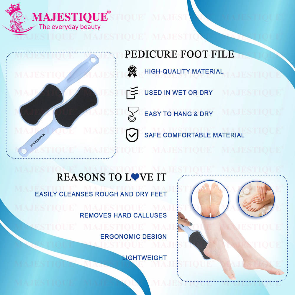 Image 4 of Majestique Foot Scrubber - Callus Remover & Pedicure Tool for Wet & Dry Feet - Color May Vary