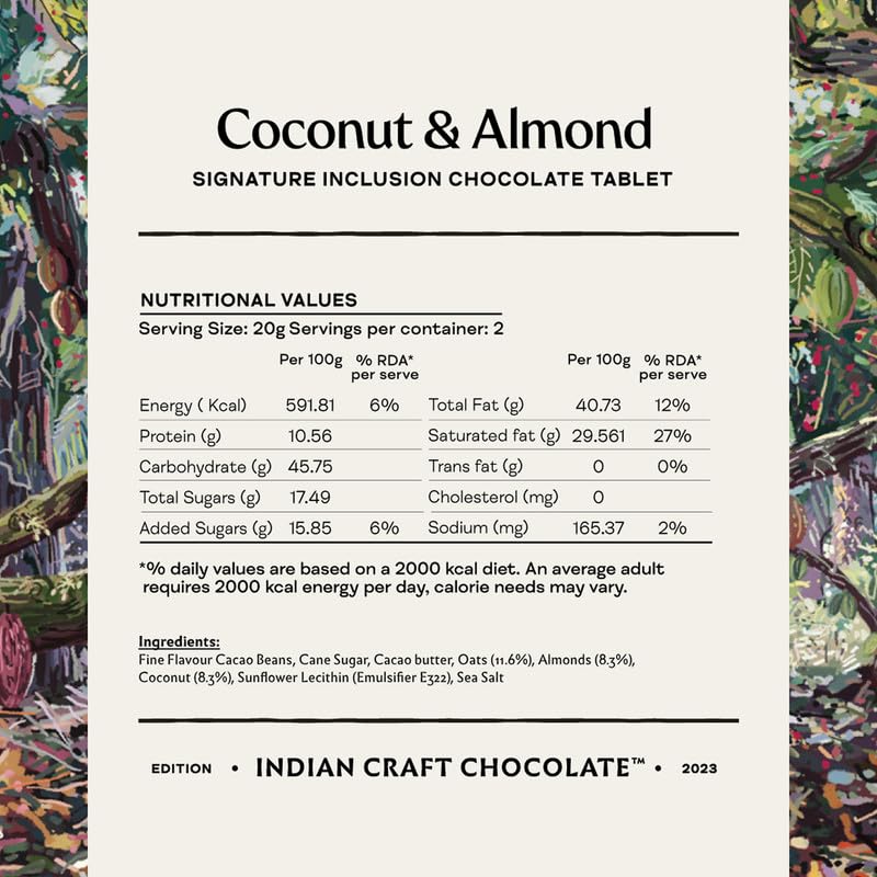 Image 7 of Manam Chocolate Signature Inclusion Tablet - Coconut & Almond, 55% Oat Milk - 80g