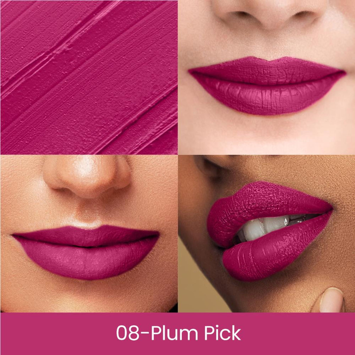 Image 2 of Swiss Beauty Matte Long Lasting Stay Maxx Lip Crayon Lipstick Matte Finish - Plum Pick