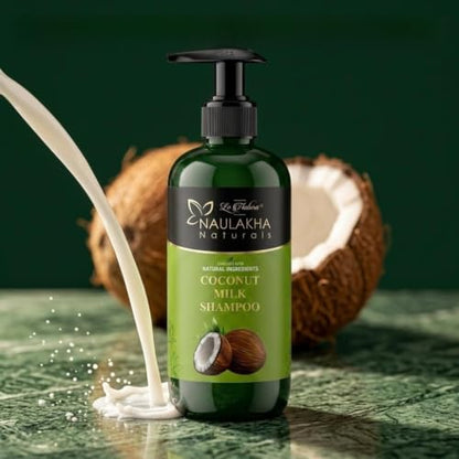 Image 1 of Pack of 1 for the product Naulakha Naturals Coconut Milk Shampoo | Natural Ingredients | Suitable for All Hair Types | Control Hair Fall and Damage | Paraben & Sulphate Free | Pack of 2×300 ml | 600 ml