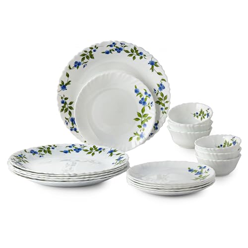 Image 3 of Cello Opalware Dazzle Series Moon Rose Dinner Set, 18 Pieces