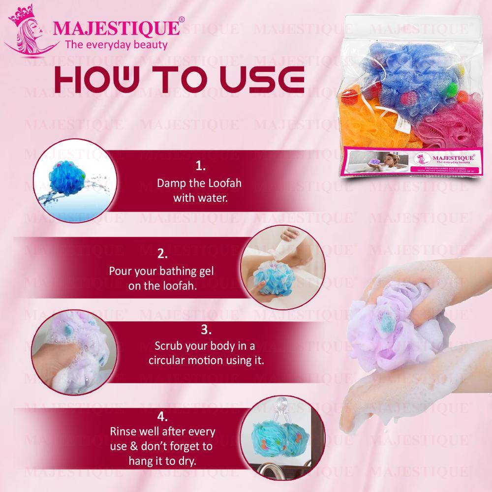 Image 2 of Majestique Premium Large Size Loofas - Pack of 3