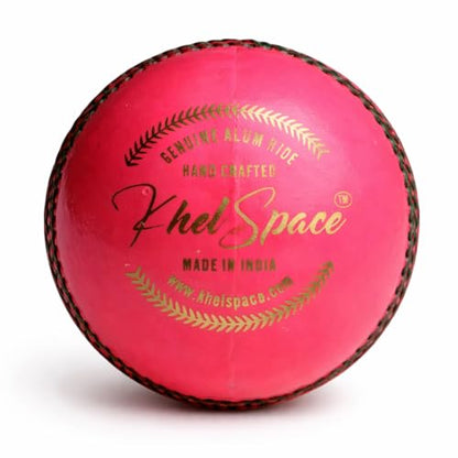 Image 2 of KHELSPACE KS-20 Pink Leather Cricket Ball - Hand-Stitched for Match Play and Training, Premium Durability
