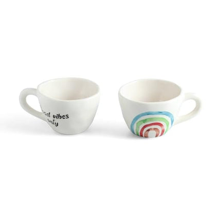 Image 3 of ExclusiveLane Rainbow Bright Hand-Painted Ceramic Coffee Mug Set of 2 220 ML