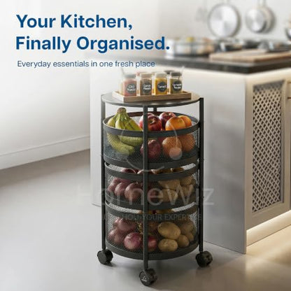 Image 6 of HomeWiz Round Kitchen Rack 3- Layer
