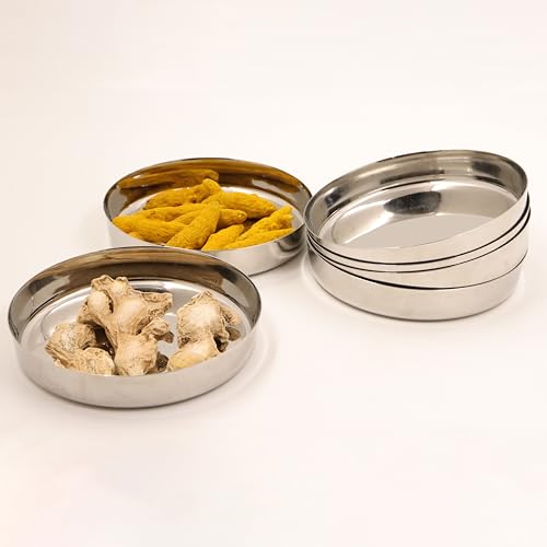 Image 6 of Pack of 6 for the product Spillbox Stainless Steel Halwa Plates