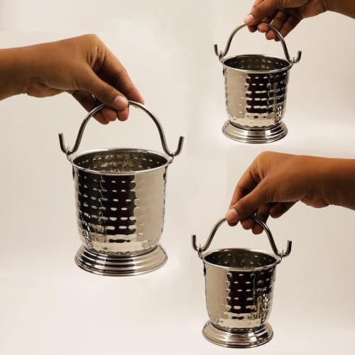 Image 3 of Spillbox Stainless Steel Serving Bucket Mini Set of 3