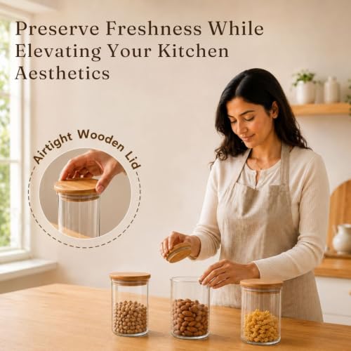 Image 6 of ExclusiveLane Basics Crystal Bloom Airtight Glass Container Set of 3 300 ml