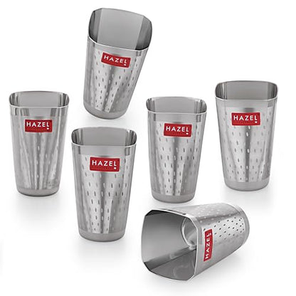 Image 17 of Set of 6 / Square Dot Glass, 350 ML for the product HAZEL Stainless Steel Glasses