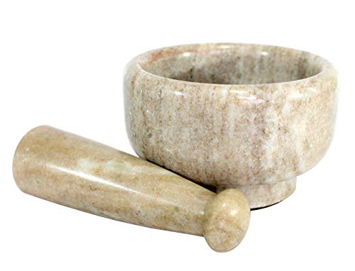Image 5 of KLEO 5" Diameter White Marble Stone Mortar and Pestle Set
