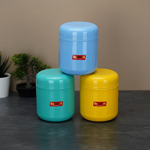 Image 8 of Sumeet Stainless Steel Multi Color Small Canisters/Jars/Storage Containers