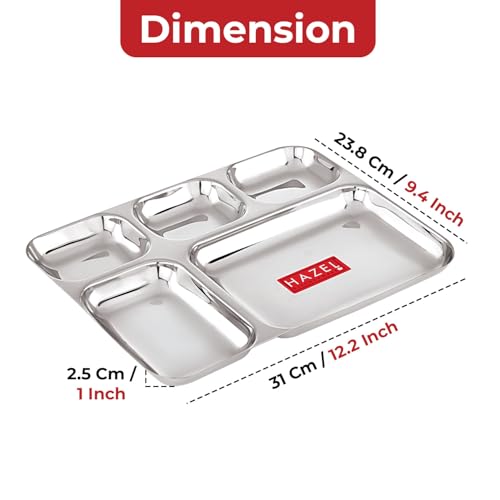 Image 4 of HAZEL Stainless Steel 5 Compartment Section Plate