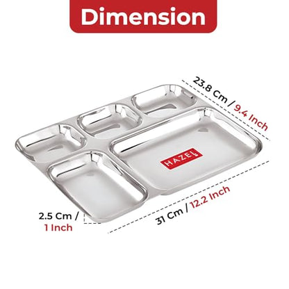Image 4 of HAZEL Stainless Steel 5 Compartment Section Plate