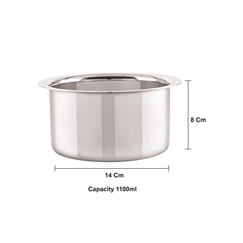 Image 5 of neelam Stainless Steel Flat Bottom Tope 1100 ml