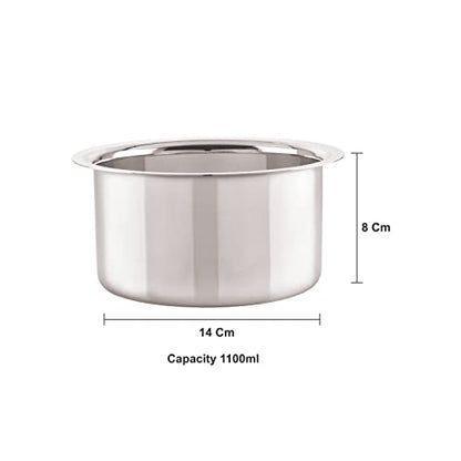 Image 5 of neelam Stainless Steel Flat Bottom Tope 1100 ml