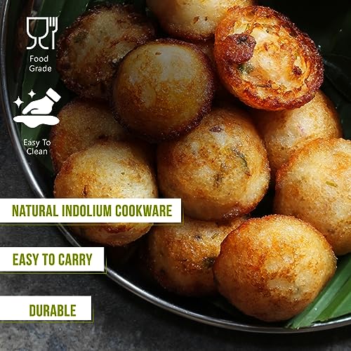 Image 5 of CooPany Traditional Indolium Appam Patra/Kuzhi Paniyaram Pan/Paniyara Kallu