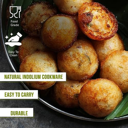 Image 5 of CooPany Traditional Indolium Appam Patra/Kuzhi Paniyaram Pan/Paniyara Kallu