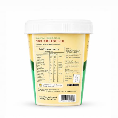 Image 4 of Swaadly All Natural Crunchy Peanut Butter 900 g