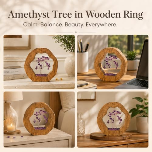Image 6 of RITUALISTIC Amethyst Crystal Tree of Life in Wooden Ring