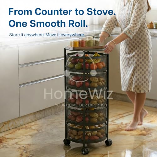 Image 7 of HomeWiz Round Kitchen Rack 5- Layer