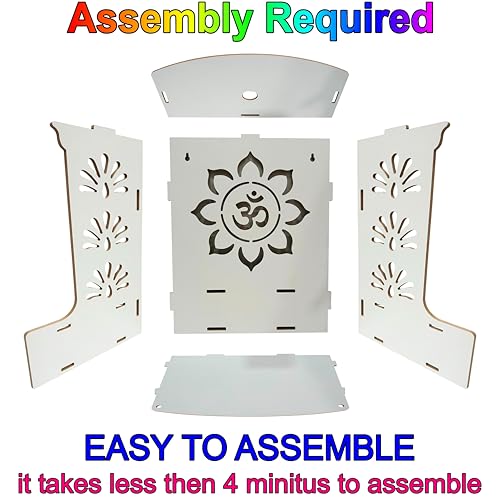 Image 8 of Devson Wooden Pooja Mandir with LED Light and Storage Shelves