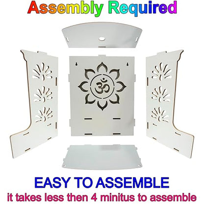 Image 8 of Devson Wooden Pooja Mandir with LED Light and Storage Shelves