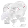 Image 1 of White / Standard for the product CELLO Lush Fiesta Dazzle Series Opalware Dinner Set of 37 Pieces for Family of 6