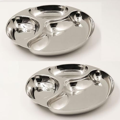 Image 2 of Pack of 2 for the product Spillbox Stainless Steel Tiffin Plate