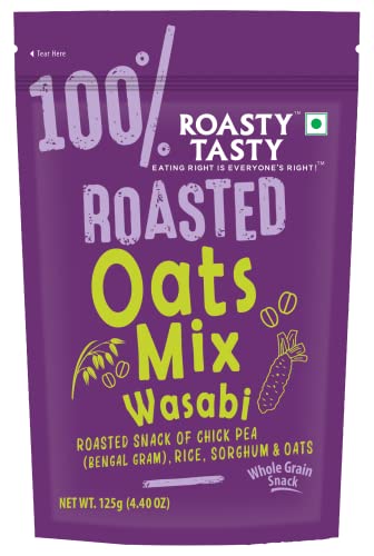 Image 1 of 125 g (Pack of 2) for the product Roasty Tasty Roasted Oats Mix Wasabi Pack of 2 (125g each)
