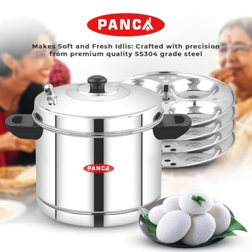 Image 3 of PANCA Stainless Steel Idli Maker 16 Idli 4 Plate Steamer Induction Base
