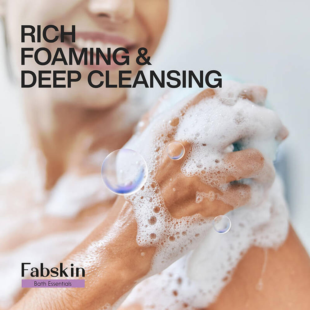 Image 4 of Fabskin Luxury Bathing Round Loofah - For Men And Women - Couples Pack Of 2 - Purple And Yellow
