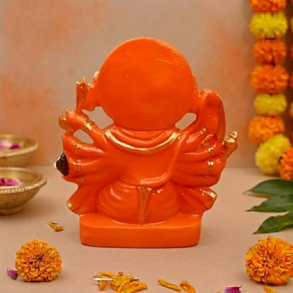 Image 5 of Servdharm Panchmukhi Hanuman Ji Murti 5.9" Orange