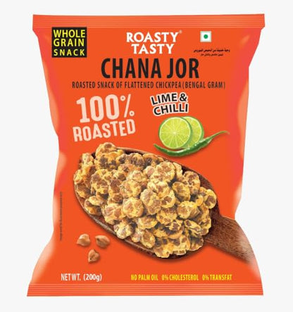 Image 1 of Default Title for the product Roasty Tasty Roasted Chana Jor Lime & Chilli Whole Grain Indian Snacks 200g