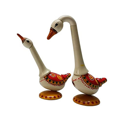 Image 2 of Hand Crafted - Etikoppaka Toy - Beautiful Swan Pair for Home Decor